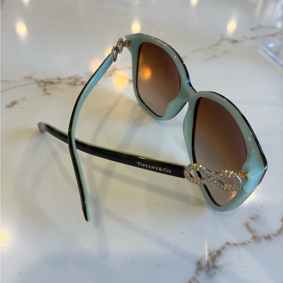 Tiffany & Co brown tortoise front sunglasses with infinity symbol new with tag main image 4
